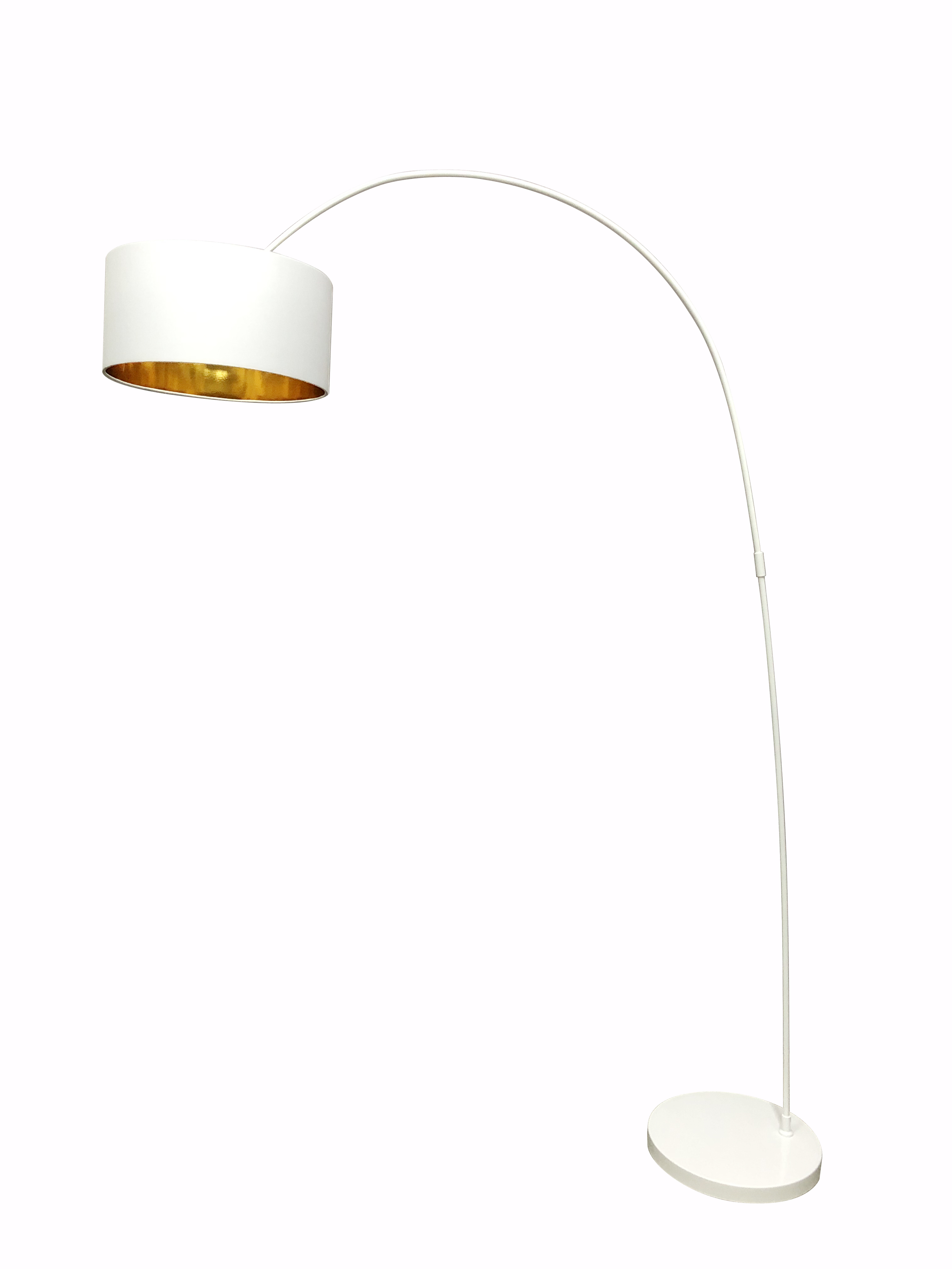 SalesFever Bogenlampe mit Stoffschirm weiß