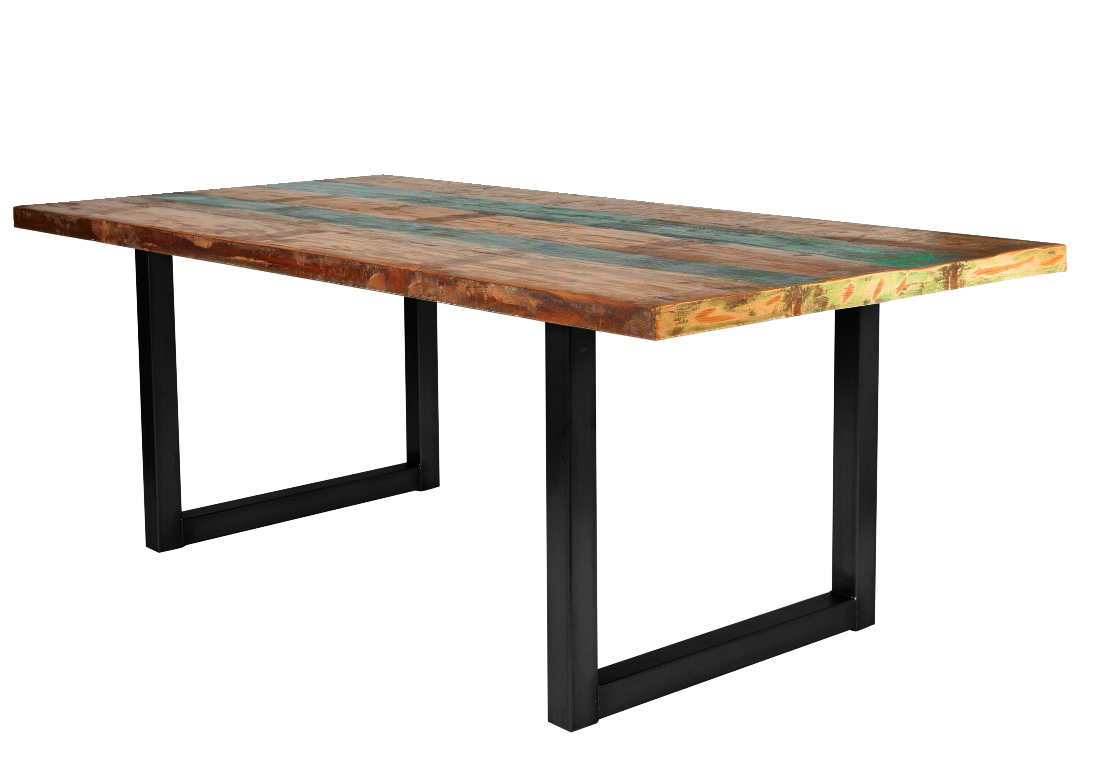 SIT Möbel TABLES & CO Tisch 160x85 cm, buntes Altholz mit schwarzem Kufengestell
