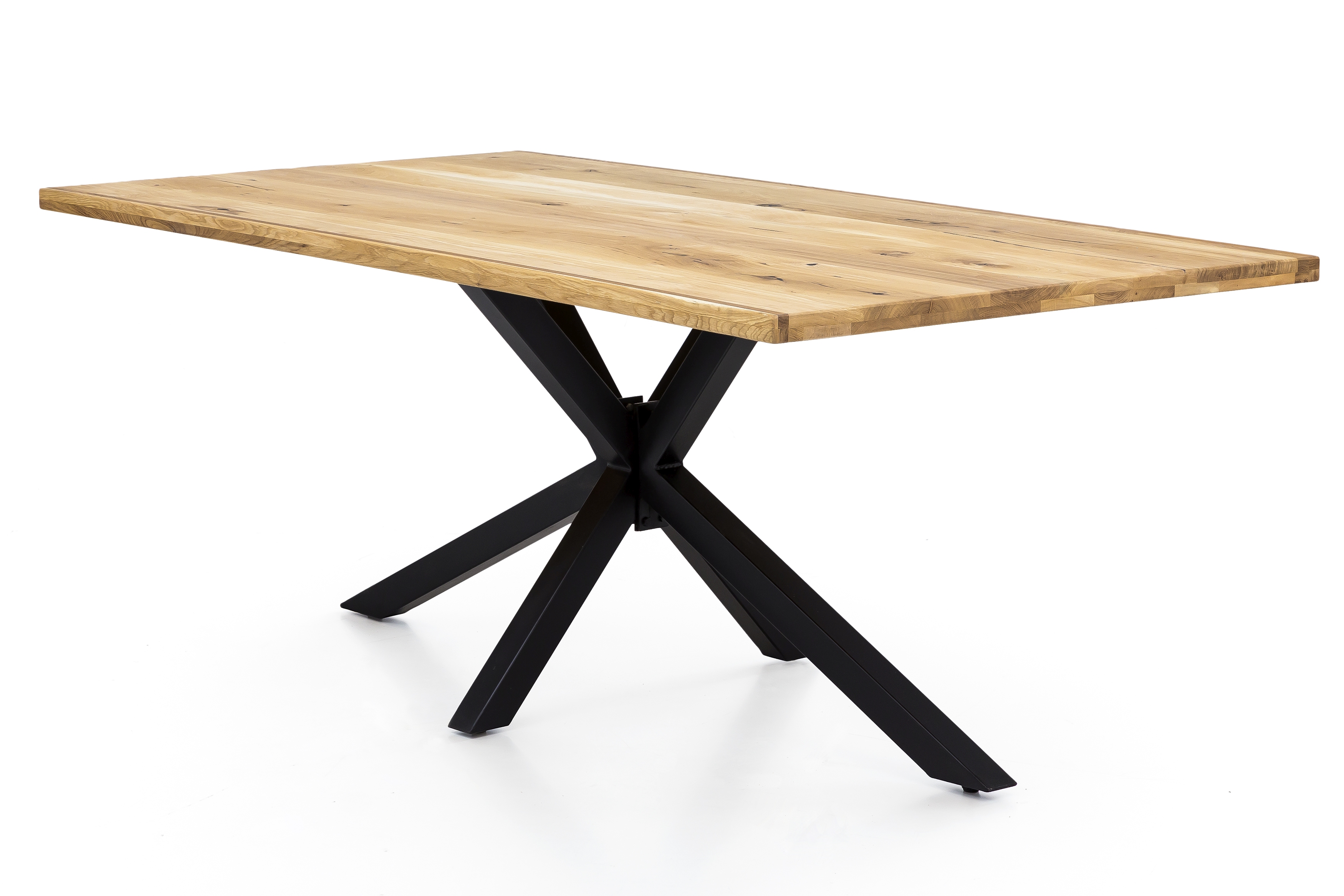 SIT Möbel TABLES & CO Tisch 180x100 cm Platte Wildeiche mit schwarzem Stern-Gestell