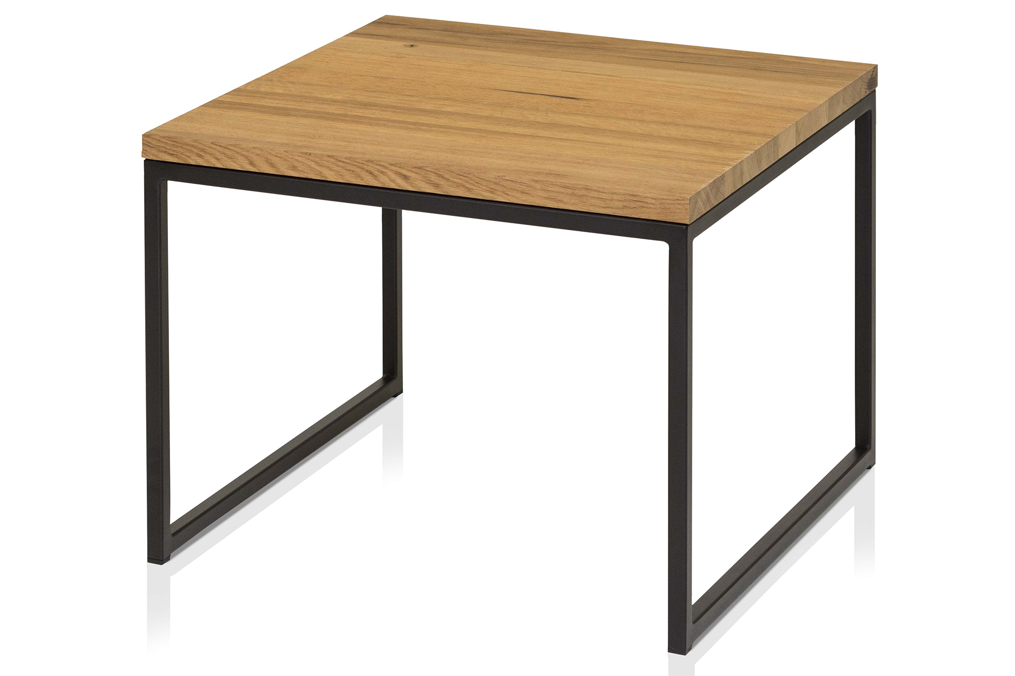Henke Möbel Beistelltisch 60x60 Eiche Kern-Altholz schwarz