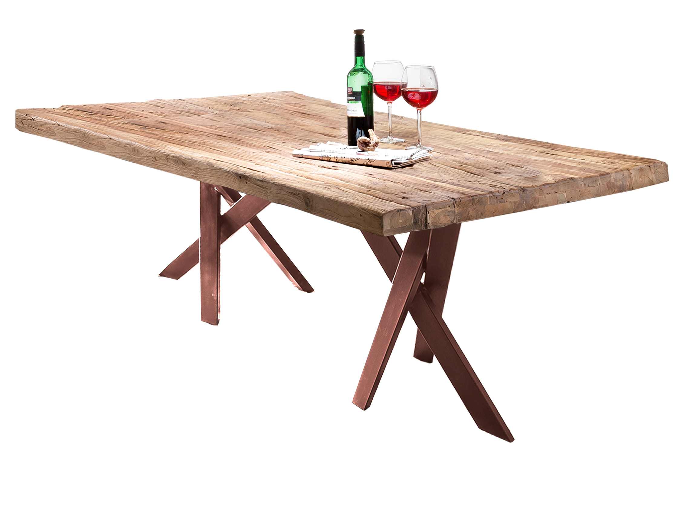 SIT Möbel TABLES & CO Tisch 180x100 cm Platte Teak, Gestell antikbraun