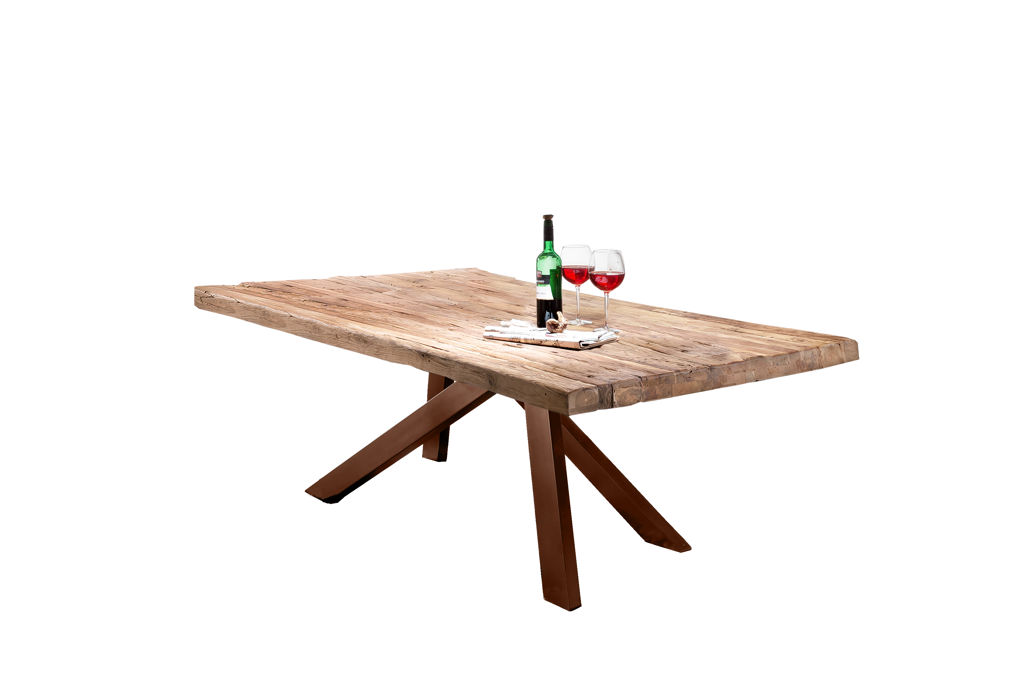 SIT Möbel TABLES & CO Tisch 180x100 cm Platte Teak natur, Gestell antikbraun
