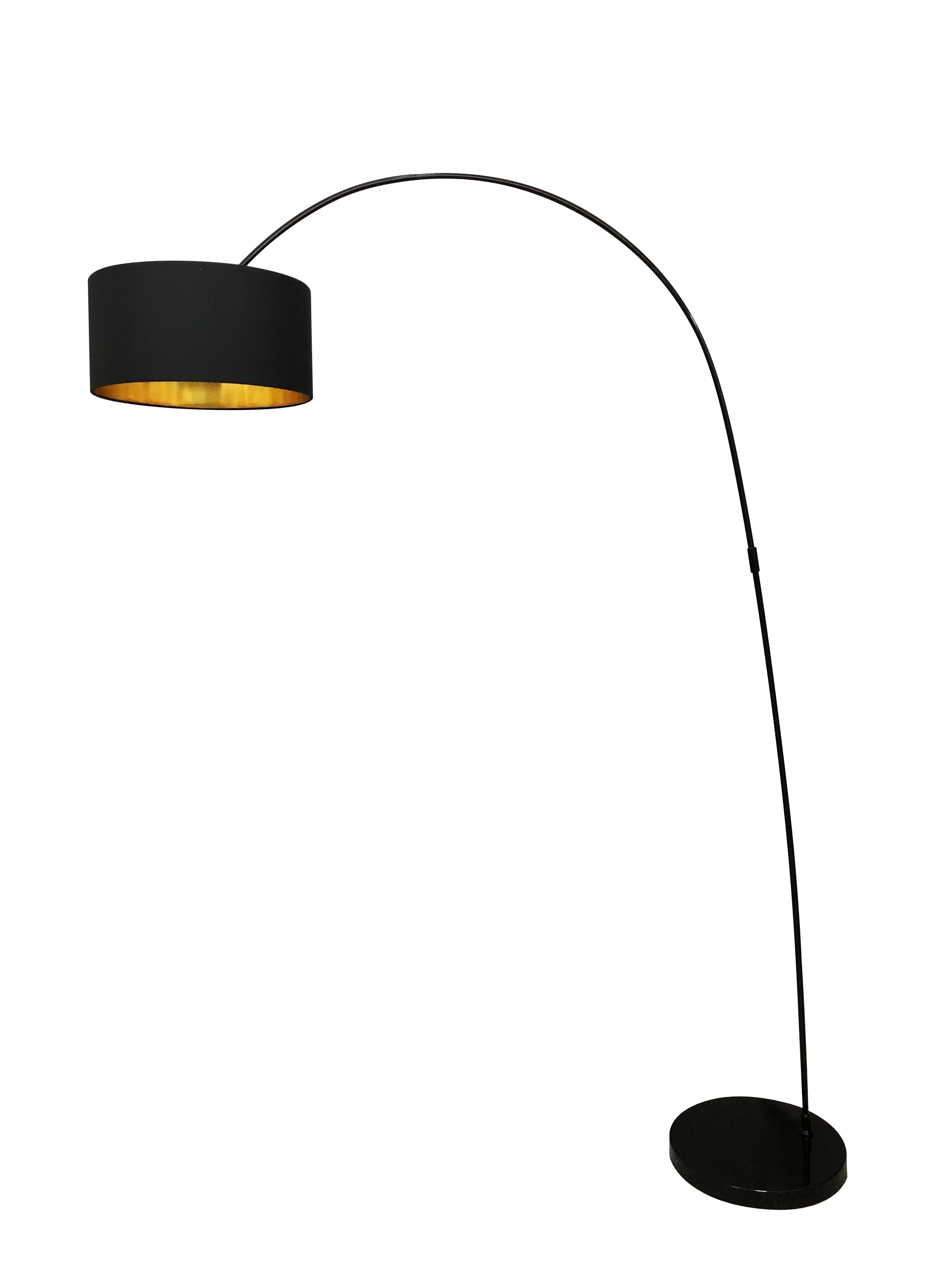 SalesFever Bogenlampe mit Stoffschirm schwarz